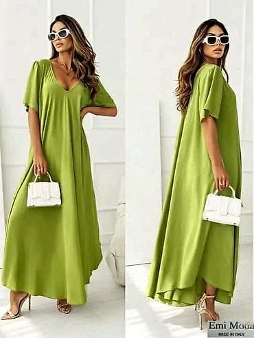 max mara naocare: Maxi haljina sa V‑izrezom oversize. - Duga, lepršava silueta sa — 6
