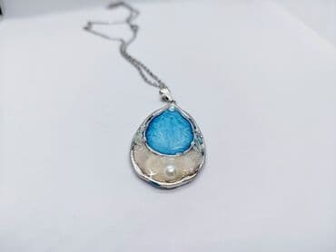 Ogrlica sa priveskom, Handmade, Materijal: Epoksi smola — 17