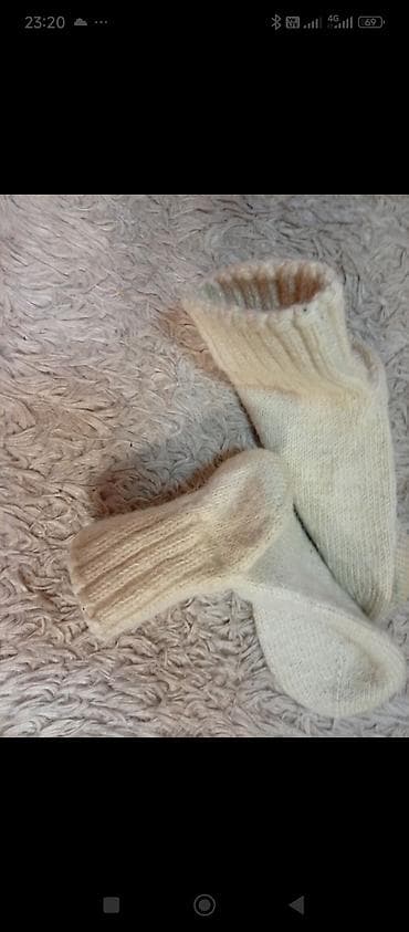 Headgear: Pletenе vunene čarape – ručni rad - Materijal: prirodna vuna, mekana — 6