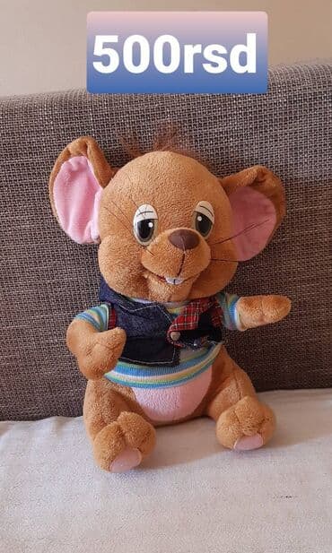 kisi misi igracka: Plišana igračka – miš sa velikim ušima i nasmejanim licem. Mekan — 1