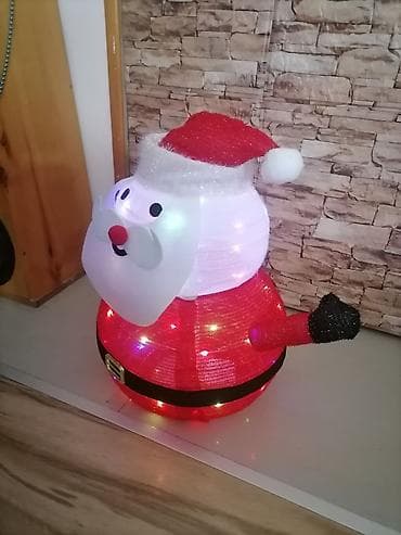 stocici za decu: LED novogodišnja dekoracija – Deda Mraz figura - Svetleća 3D figura — 3