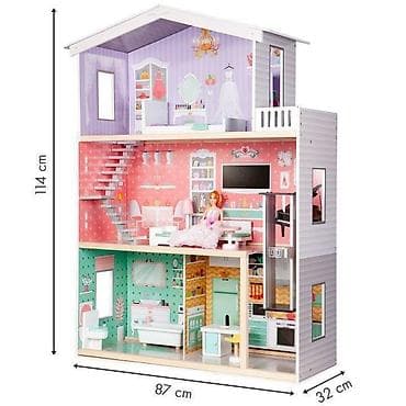 Kućice za lutke: Drvena kućica za lutke sa liftom – ECOTOYS Candy Residence Šifra — 6