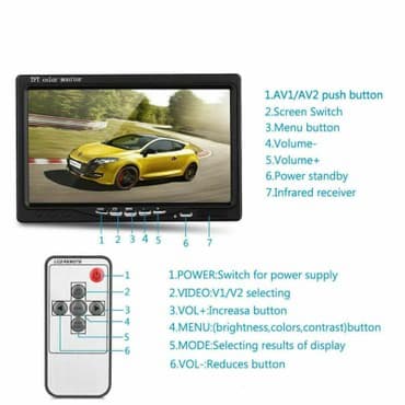 zastita od sunca za auto za decu: 7-inčni TFT LCD kolor HD ogledalo Monitor za rikverc kamere Gledanje — 8