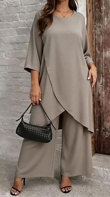 letnje torbe: Ženski komplet – asimetrična tunika + široke pantalone - Dizajn — 5