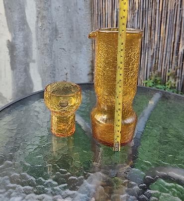 kuvalo za caj: ​🍊 Bohemia Glass - Vintage češki set bokal i čaše (Amber staklo) 🍊 ​Na — 6