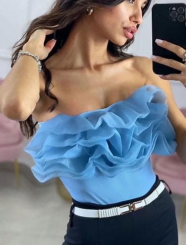 Muška odeća: 🔥Ružičasti, crveni, mint i svetloplavi ženski top bez naramenica sa — 1