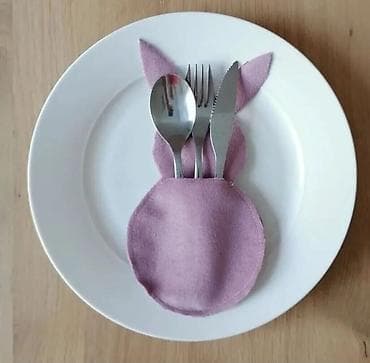 prodaja ruza na veliko: Dekorativne futrole za pribor za jelo – „zec“ motiv - Šarmantni — 3