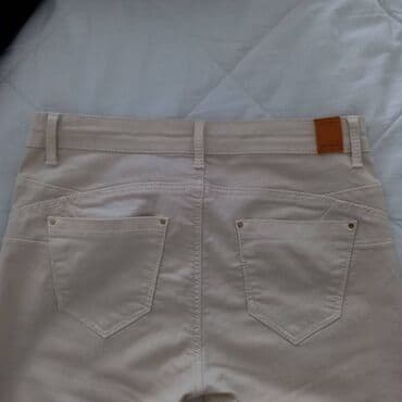 debele helanke za zimu: Stradivarius krem pantalone 36/S. Stradivarius krem pantalone — 5