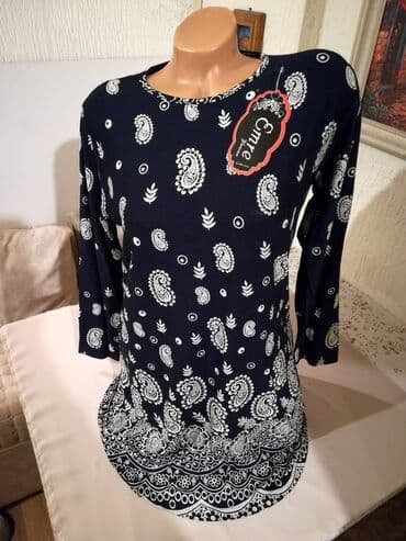 elegantne tunike za punije dame: L, Viskoza, bоја - Navy blue — 3