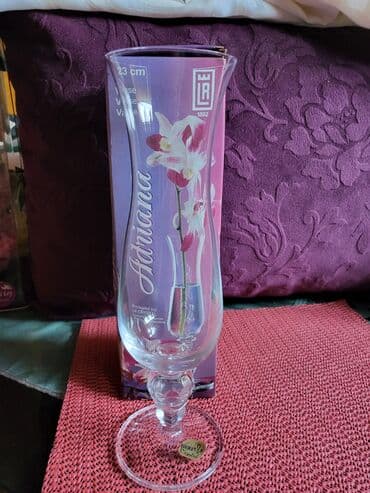 kristalne plafonjere: Vaza nova kristal Bohemija vintaz. Visina. 23cm. Stopa. 7cm — 5