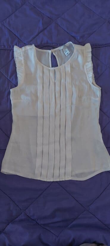 pantalone od vestacke koze: H&M, XS (EU 34), Svila, Jednobojni, bоја - Bela — 3