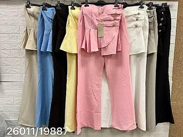 crni bodi korset: Elegantni dvodelni komplet – korset top i pantalone širokih nogavica — 2