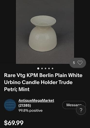 Sveće i svećnjaci: Svecnjak nov 1945 do 1962g KPM porcelan Berlin. Nov porcelanski — 3