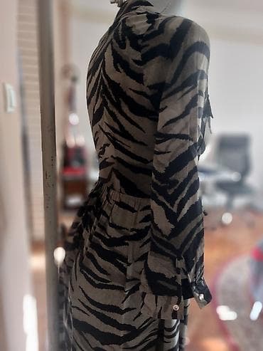 Ostalo: MOHITO HALJINA Predivna, laka haljina, kombinacija maslinasto zelene i — 4