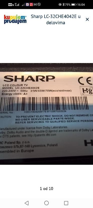 tv: Sharp LC-32CHE4042E – delovi Rastavljen LCD TV Sharp LC-32CHE4042E — 2