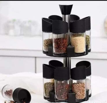 stalak za začine: Stalak za zacine Rotijajuci stalak za zacine staklene tegle Set za — 1