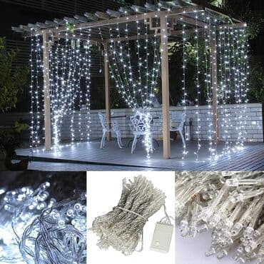 led dekoracija: Novogodišnja bela LED zavesa 3 x 3 m Cena 1950 din 6 x 3 m Cena 2950 — 1