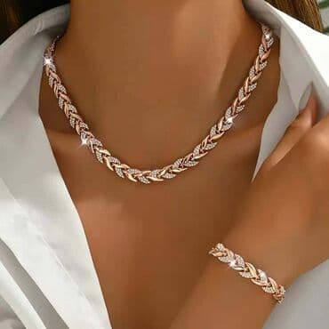 Accessories: Set elegantnog nakita Opcije: 1) Komplet ogrlica + minđuše u zlatnoj — 4