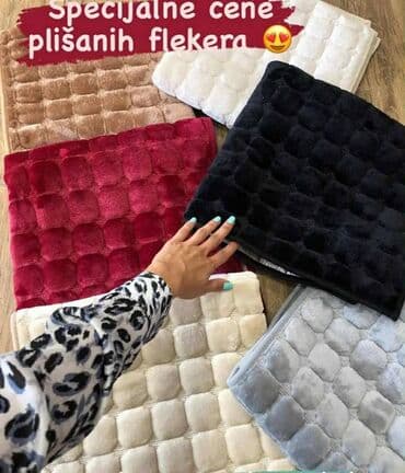 prekrivač za stolice: Plišani prekrivači/flekere sa 3D kockastim reljefom - Materijal — 4