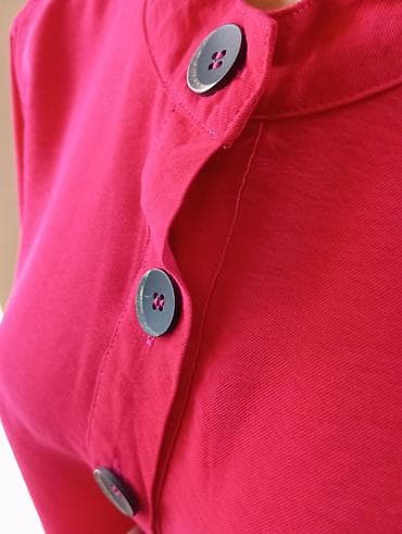 rolke od kasmira: Ženska bluzica/košulja sa dugim rukavima u intenzivnoj ciklama/roze — 4