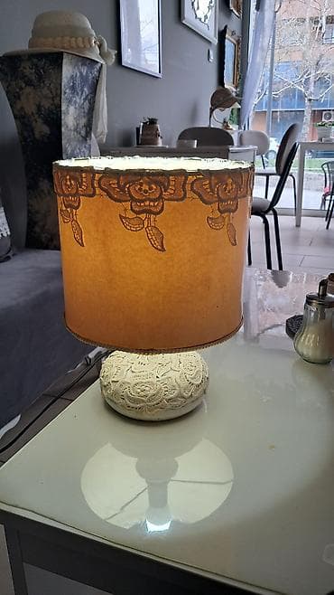 decor dom posteljine: Retro vintaž stona lampa. sa čipkom — 4