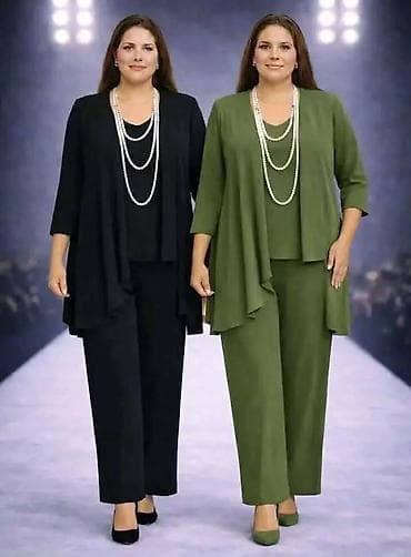 mini set parfema: Komplet za punije dame – tri dela (pantalone, top i lagani kardigan) — 2