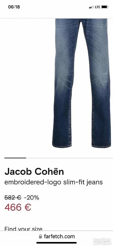 Duksevi: Original JACOB COHEN farmerice 33 PRAKTICNO NOVE Made in Italy 98% — 7