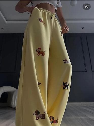 ideen 3: Ženske široke trenerke sa printom pasa - Model: široke nogavice — 2