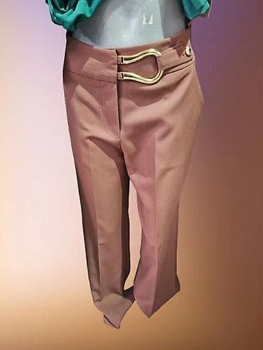 pantalone versace: Elegantne ženske pantalone sa dekorativnim pojasom. 36-42 - Model — 1