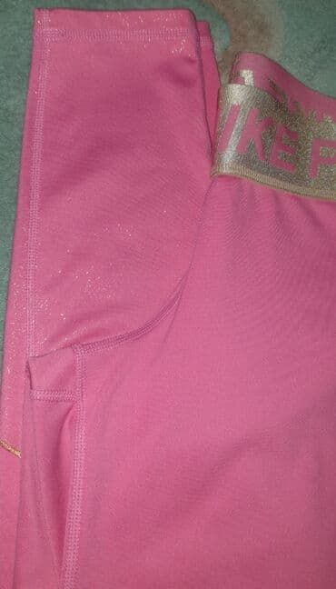 nike farmerke: NIKE pro dri fit original helanke roze boje sa zlatnom debelom gumom — 8