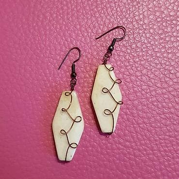 Minđuše rucni rad, prirodni kamen