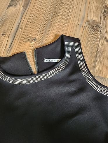 Crna elegantna haljina bez rukava – Fervente, veličina 38 - Boja