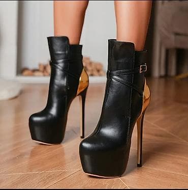 suknja sa slicem napred: Ženske gležnjače sa platformom i visokom štiklom. Odgovara broju 41 — 1