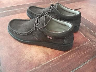 mantil haljina modeli: Zenske cipele – mokasine sa pertlama, braon brušena koža (semerš) - — 1