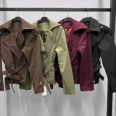 air force bez: Ženski kratki mantil sa pojasom - Elegantni kratki kroj sa izraženim — 3