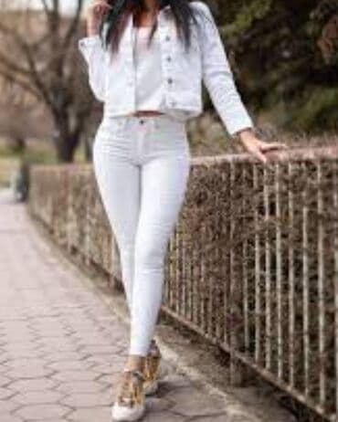 push up pantalone: Fantastične bele farmerice Jednom obučene, bukvalno nove Dublji struk — 6