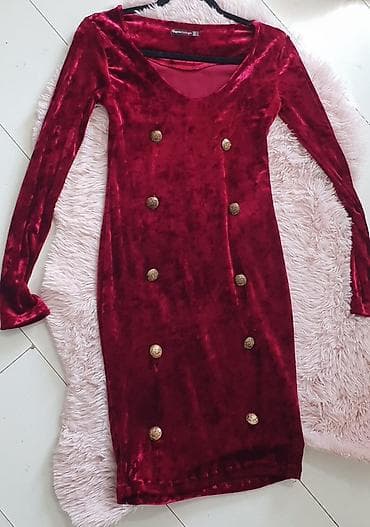 Elegantna haljina od pliša – Asprin Fashion - Model: uska, midi