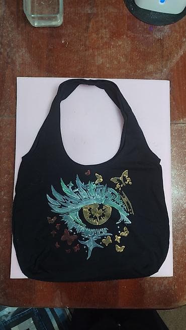 Torbe: Unikatne ručno oslikane pamučne torbe preko ramena - Materijal — 9