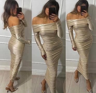 sandale metro: Elegantna midi haljina sa golim ramenima - Kroj: uska silueta koja — 3