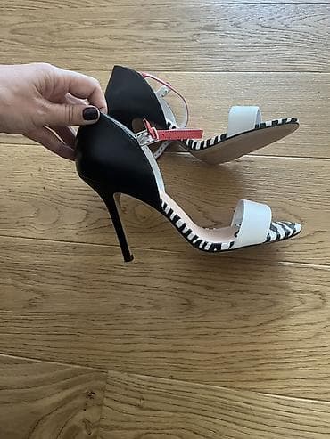 labrador obuca sandale: Ženske sandale na štiklu – zebra print - Otvorene sandale sa tankom — 1