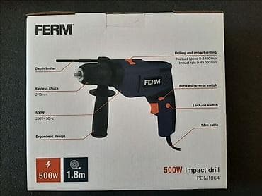 Pribor i dodaci za alate: FERM udarna bušilica PDM1064 – 500W - Snaga: 500 W, 230 V / 50 Hz - — 1