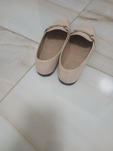 polovna obuca: Ženske mokasine – bež - Elegantne bež mokasine sa kvadratnim vrhom - — 3