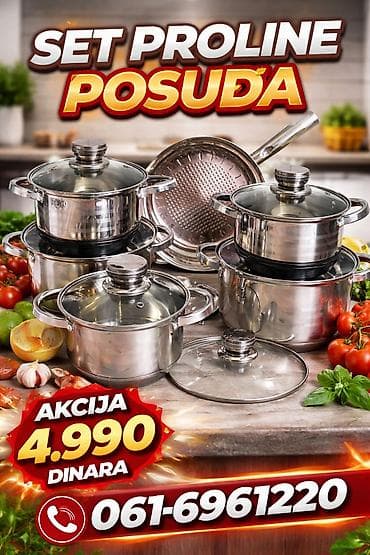 Set PROLINE posuđa – komplet od nerđajućeg čelika za svaku kuhinju. -