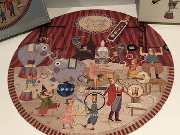 dva i po muškarca sa prevodom: Original ROUND PUZZLE Igra koja decu uci strpljenju, edukativna — 3