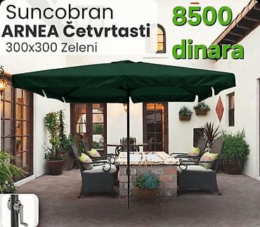 spojnica za crevo 1 col: Suncobran ARNEA četvrtasti, zeleni Dimenzije: 300 x 300 cm Cena — 1