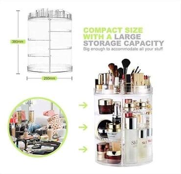 krka kozmetika: Rotacioni organizer za šminku i kozmetiku 360 stepeni Cena : 2400 din — 3