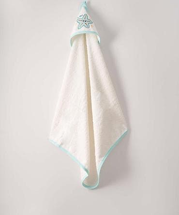 leopard bade mantil muski: Frotirni peškir sa kapuljačom za bebe 75x80 cm – belo-zeleni Mekan i — 1
