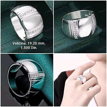 Jewellery: Masivni uniseks posrebreni prsten modernog dizajna, u srebrnoj boji od — 2