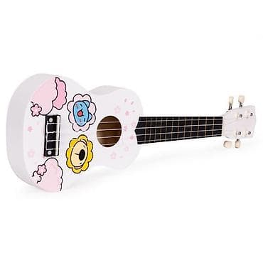 napravi sam muzicki instrument: Ukulele drvena gitara za decu sa 4 najlonske žice i trzalicom – — 5