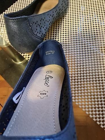 baletanke kozne udobne: Ženske cipele na štiklu – Lusso, broj 37 - Boja: tamnoplava - Model — 4